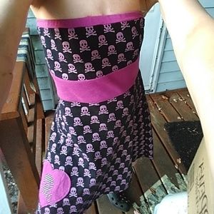 EUC A Fine Mess Strapless Skater Style Mini Dress